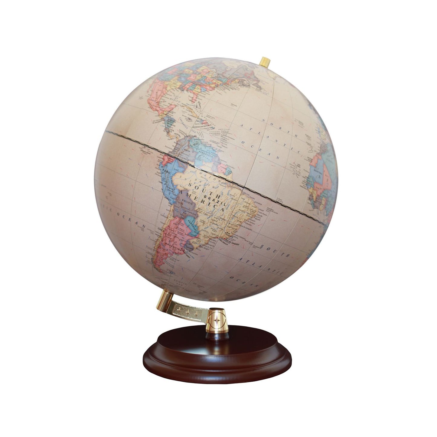 Magellan Vasa Globus 32 cm moderne Halterung ohne Meridian mit Holzfuß